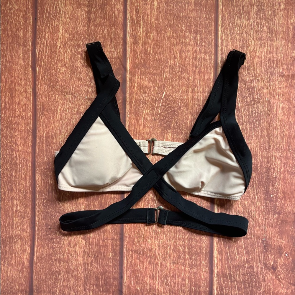 Chic Black and Pink Women's Bikini Top